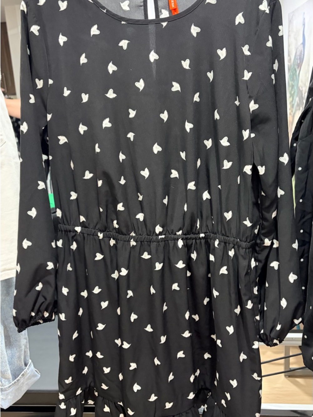 Joe Fresh Black Dress with White Heart Accents